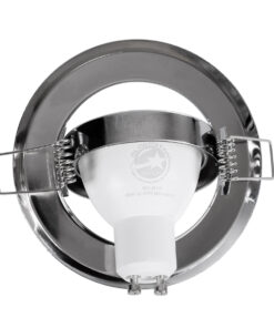 GloboStar® DELTA 77817 Χωνευτό Κινούμενο Στρόγγυλο Σποτ Οροφής για Λάμπα MR16 με Βάση GU5.3 ή GU10 – IP20 – Μεταλλικό – Φ92 x Υ28mm – Χρώμιο Νίκελ – 5 Χρόνια Εγγύηση