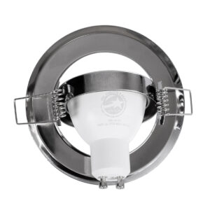 GloboStar® DELTA 77817 Χωνευτό Κινούμενο Στρόγγυλο Σποτ Οροφής για Λάμπα MR16 με Βάση GU5.3 ή GU10 – IP20 – Μεταλλικό – Φ92 x Υ28mm – Χρώμιο Νίκελ – 5 Χρόνια Εγγύηση