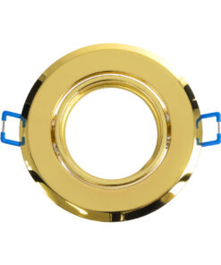 GloboStar® DELTA 77818 Χωνευτό Κινούμενο Στρόγγυλο Σποτ Οροφής για Λάμπα MR16 με Βάση GU5.3 ή GU10 – IP20 – Μεταλλικό – Φ92 x Υ28mm – Χρυσό Πλατίνα – 5 Χρόνια Εγγύηση