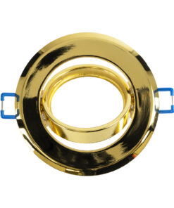 GloboStar® DELTA 77818 Χωνευτό Κινούμενο Στρόγγυλο Σποτ Οροφής για Λάμπα MR16 με Βάση GU5.3 ή GU10 – IP20 – Μεταλλικό – Φ92 x Υ28mm – Χρυσό Πλατίνα – 5 Χρόνια Εγγύηση