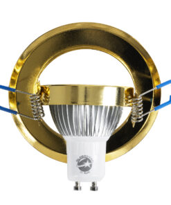 GloboStar® DELTA 77818 Χωνευτό Κινούμενο Στρόγγυλο Σποτ Οροφής για Λάμπα MR16 με Βάση GU5.3 ή GU10 – IP20 – Μεταλλικό – Φ92 x Υ28mm – Χρυσό Πλατίνα – 5 Χρόνια Εγγύηση