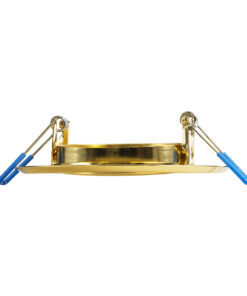 GloboStar® DELTA 77818 Χωνευτό Κινούμενο Στρόγγυλο Σποτ Οροφής για Λάμπα MR16 με Βάση GU5.3 ή GU10 – IP20 – Μεταλλικό – Φ92 x Υ28mm – Χρυσό Πλατίνα – 5 Χρόνια Εγγύηση