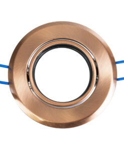 GloboStar® DELTA 77819 Χωνευτό Κινούμενο Στρόγγυλο Σποτ Οροφής για Λάμπα MR16 με Βάση GU5.3 ή GU10 – IP20 – Μεταλλικό – Φ92 x Υ28mm – Χάλκινο – 5 Χρόνια Εγγύηση