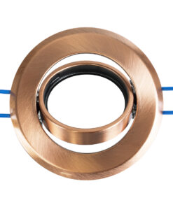 GloboStar® DELTA 77819 Χωνευτό Κινούμενο Στρόγγυλο Σποτ Οροφής για Λάμπα MR16 με Βάση GU5.3 ή GU10 – IP20 – Μεταλλικό – Φ92 x Υ28mm – Χάλκινο – 5 Χρόνια Εγγύηση