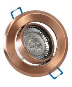 GloboStar® DELTA 77819 Χωνευτό Κινούμενο Στρόγγυλο Σποτ Οροφής για Λάμπα MR16 με Βάση GU5.3 ή GU10 – IP20 – Μεταλλικό – Φ92 x Υ28mm – Χάλκινο – 5 Χρόνια Εγγύηση