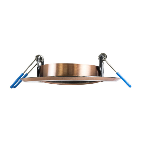 GloboStar® DELTA 77819 Χωνευτό Κινούμενο Στρόγγυλο Σποτ Οροφής για Λάμπα MR16 με Βάση GU5.3 ή GU10 – IP20 – Μεταλλικό – Φ92 x Υ28mm – Χάλκινο – 5 Χρόνια Εγγύηση