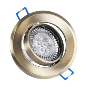 GloboStar® DELTA 77820 Χωνευτό Κινούμενο Στρόγγυλο Σποτ Οροφής για Λάμπα MR16 με Βάση GU5.3 ή GU10 – IP20 – Μεταλλικό – Φ92 x Υ28mm – Μπρούτζινο – 5 Χρόνια Εγγύηση