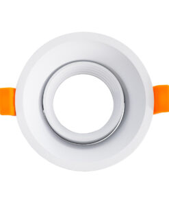 GloboStar® ALPHA 77830 Χωνευτό Κινούμενο Στρόγγυλο Σποτ Οροφής για Λάμπα MR16/GU10 – IP20 – Χυτό Αλουμίνιο – Φ9.4 x Υ4.2cm – Λευκό – 5 Χρόνια Εγγύηση