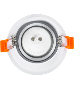 GloboStar® ALPHA 77830 Χωνευτό Κινούμενο Στρόγγυλο Σποτ Οροφής για Λάμπα MR16/GU10 – IP20 – Χυτό Αλουμίνιο – Φ9.4 x Υ4.2cm – Λευκό – 5 Χρόνια Εγγύηση