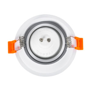 GloboStar® ALPHA 77830 Χωνευτό Κινούμενο Στρόγγυλο Σποτ Οροφής για Λάμπα MR16/GU10 – IP20 – Χυτό Αλουμίνιο – Φ9.4 x Υ4.2cm – Λευκό – 5 Χρόνια Εγγύηση