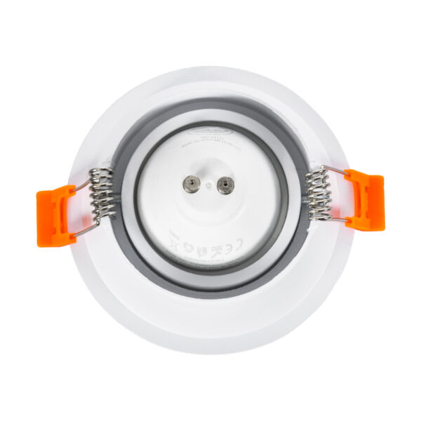 GloboStar® ALPHA 77830 Χωνευτό Κινούμενο Στρόγγυλο Σποτ Οροφής για Λάμπα MR16/GU10 – IP20 – Χυτό Αλουμίνιο – Φ9.4 x Υ4.2cm – Λευκό – 5 Χρόνια Εγγύηση