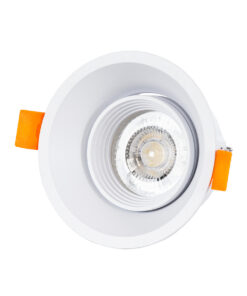 GloboStar® ALPHA 77830 Χωνευτό Κινούμενο Στρόγγυλο Σποτ Οροφής για Λάμπα MR16/GU10 – IP20 – Χυτό Αλουμίνιο – Φ9.4 x Υ4.2cm – Λευκό – 5 Χρόνια Εγγύηση