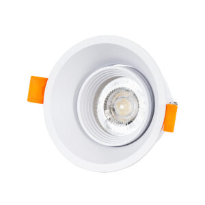 GloboStar® ALPHA 77830 Χωνευτό Κινούμενο Στρόγγυλο Σποτ Οροφής για Λάμπα MR16/GU10 – IP20 – Χυτό Αλουμίνιο – Φ9.4 x Υ4.2cm – Λευκό – 5 Χρόνια Εγγύηση