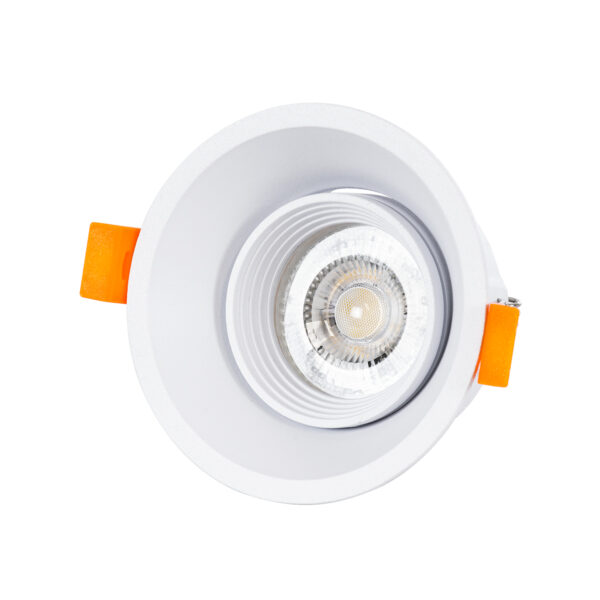 GloboStar® ALPHA 77830 Χωνευτό Κινούμενο Στρόγγυλο Σποτ Οροφής για Λάμπα MR16/GU10 – IP20 – Χυτό Αλουμίνιο – Φ9.4 x Υ4.2cm – Λευκό – 5 Χρόνια Εγγύηση