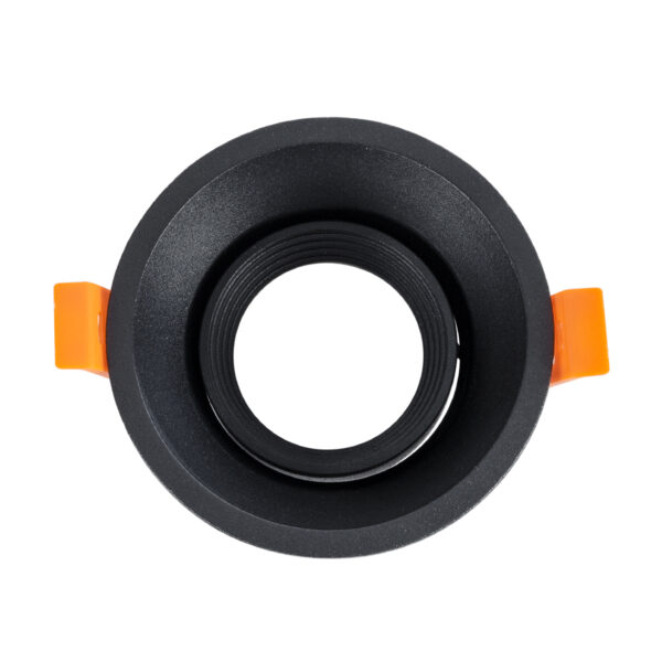 GloboStar® ALPHA 77831 Χωνευτό Κινούμενο Στρόγγυλο Σποτ Οροφής για Λάμπα MR16/GU10 – IP20 – Χυτό Αλουμίνιο – Φ9.4 x Υ4.2cm – Μαύρο – 5 Χρόνια Εγγύηση