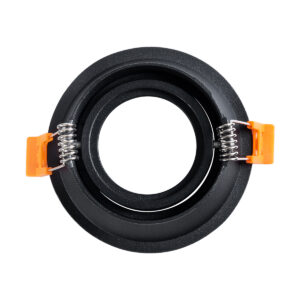 GloboStar® ALPHA 77831 Χωνευτό Κινούμενο Στρόγγυλο Σποτ Οροφής για Λάμπα MR16/GU10 – IP20 – Χυτό Αλουμίνιο – Φ9.4 x Υ4.2cm – Μαύρο – 5 Χρόνια Εγγύηση
