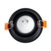 GloboStar® ALPHA 77831 Χωνευτό Κινούμενο Στρόγγυλο Σποτ Οροφής για Λάμπα MR16/GU10 – IP20 – Χυτό Αλουμίνιο – Φ9.4 x Υ4.2cm – Μαύρο – 5 Χρόνια Εγγύηση