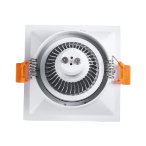 GloboStar® ALPHA 77832 Χωνευτό Κινούμενο Τετράγωνο Σποτ Οροφής για Λάμπα MR16/GU10 – IP20 – Χυτό Αλουμίνιο – Μ9 x Π9 x Υ4.5cm – Λευκό – 5 Χρόνια Εγγύηση