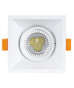 GloboStar® ALPHA 77832 Χωνευτό Κινούμενο Τετράγωνο Σποτ Οροφής για Λάμπα MR16/GU10 – IP20 – Χυτό Αλουμίνιο – Μ9 x Π9 x Υ4.5cm – Λευκό – 5 Χρόνια Εγγύηση