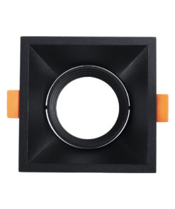 GloboStar® ALPHA 77833 Χωνευτό Κινούμενο Τετράγωνο Σποτ Οροφής για Λάμπα MR16/GU10 – IP20 – Χυτό Αλουμίνιο – Μ9 x Π9 x Υ4.5cm – Μαύρο – 5 Χρόνια Εγγύηση