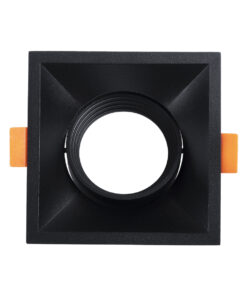 GloboStar® ALPHA 77833 Χωνευτό Κινούμενο Τετράγωνο Σποτ Οροφής για Λάμπα MR16/GU10 – IP20 – Χυτό Αλουμίνιο – Μ9 x Π9 x Υ4.5cm – Μαύρο – 5 Χρόνια Εγγύηση