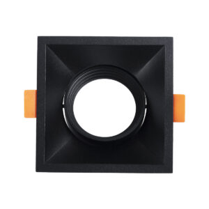 GloboStar® ALPHA 77833 Χωνευτό Κινούμενο Τετράγωνο Σποτ Οροφής για Λάμπα MR16/GU10 – IP20 – Χυτό Αλουμίνιο – Μ9 x Π9 x Υ4.5cm – Μαύρο – 5 Χρόνια Εγγύηση