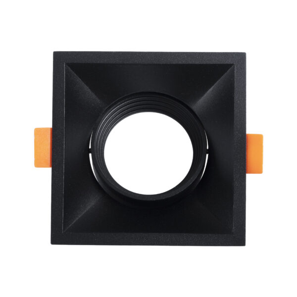 GloboStar® ALPHA 77833 Χωνευτό Κινούμενο Τετράγωνο Σποτ Οροφής για Λάμπα MR16/GU10 – IP20 – Χυτό Αλουμίνιο – Μ9 x Π9 x Υ4.5cm – Μαύρο – 5 Χρόνια Εγγύηση