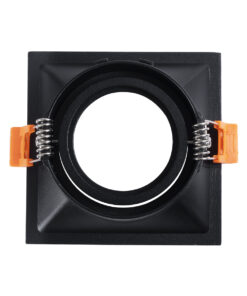 GloboStar® ALPHA 77833 Χωνευτό Κινούμενο Τετράγωνο Σποτ Οροφής για Λάμπα MR16/GU10 – IP20 – Χυτό Αλουμίνιο – Μ9 x Π9 x Υ4.5cm – Μαύρο – 5 Χρόνια Εγγύηση