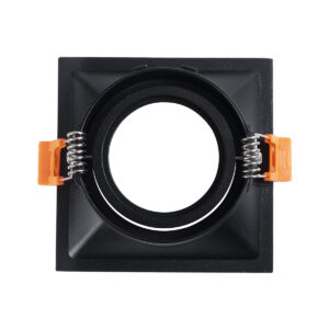 GloboStar® ALPHA 77833 Χωνευτό Κινούμενο Τετράγωνο Σποτ Οροφής για Λάμπα MR16/GU10 – IP20 – Χυτό Αλουμίνιο – Μ9 x Π9 x Υ4.5cm – Μαύρο – 5 Χρόνια Εγγύηση