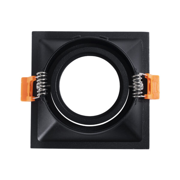 GloboStar® ALPHA 77833 Χωνευτό Κινούμενο Τετράγωνο Σποτ Οροφής για Λάμπα MR16/GU10 – IP20 – Χυτό Αλουμίνιο – Μ9 x Π9 x Υ4.5cm – Μαύρο – 5 Χρόνια Εγγύηση