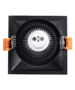 GloboStar® ALPHA 77833 Χωνευτό Κινούμενο Τετράγωνο Σποτ Οροφής για Λάμπα MR16/GU10 – IP20 – Χυτό Αλουμίνιο – Μ9 x Π9 x Υ4.5cm – Μαύρο – 5 Χρόνια Εγγύηση