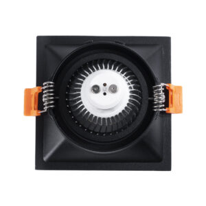 GloboStar® ALPHA 77833 Χωνευτό Κινούμενο Τετράγωνο Σποτ Οροφής για Λάμπα MR16/GU10 – IP20 – Χυτό Αλουμίνιο – Μ9 x Π9 x Υ4.5cm – Μαύρο – 5 Χρόνια Εγγύηση