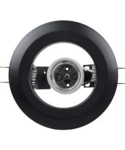 GloboStar® ACIDA 77845 Χωνευτή Στρογγυλή Μεταλλική Βάση Μπετού για Λάμπα R63 με Ντουί E27 AC 220-240V IP20 Φ11 x Υ11cm – Μαύρη – 5 Years Warranty