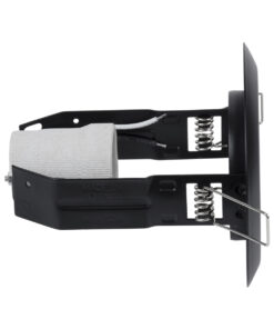 GloboStar® ACIDA 77845 Χωνευτή Στρογγυλή Μεταλλική Βάση Μπετού για Λάμπα R63 με Ντουί E27 AC 220-240V IP20 Φ11 x Υ11cm – Μαύρη – 5 Years Warranty