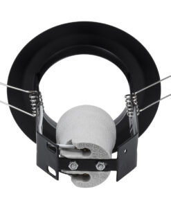 GloboStar® ACIDA 77845 Χωνευτή Στρογγυλή Μεταλλική Βάση Μπετού για Λάμπα R63 με Ντουί E27 AC 220-240V IP20 Φ11 x Υ11cm – Μαύρη – 5 Years Warranty