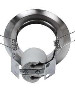 GloboStar® ACIDA 77847 Χωνευτή Στρογγυλή Μεταλλική Βάση Μπετού για Λάμπα R63 με Ντουί E27 AC 220-240V IP20 Φ11 x Υ11cm – Νίκελ – 5 Years Warranty