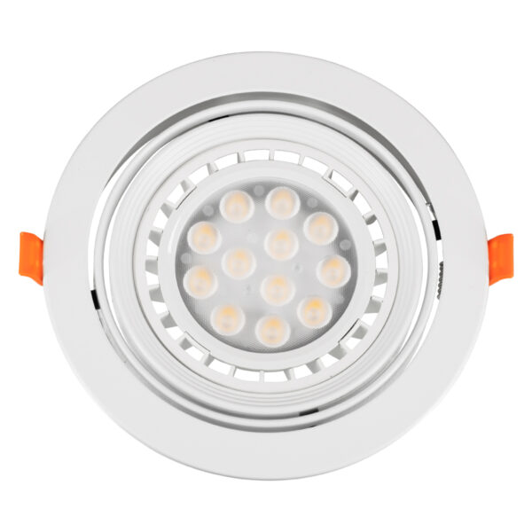 GloboStar® VITA 77850 Χωνευτό Κινούμενο Στρογγυλό Σποτ Οροφής για Λάμπα AR111 – IP20 – Χυτό Αλουμίνιο – Φ17 x Υ4.5cm – Λευκό – 5 Χρόνια Εγγύηση