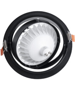 GloboStar® VITA 77851 Χωνευτό Κινούμενο Στρογγυλό Σποτ Οροφής για Λάμπα AR111 – IP20 – Χυτό Αλουμίνιο – Φ17 x Υ4.5cm – Μαύρο – 5 Χρόνια Εγγύηση
