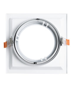 GloboStar® VITA 77852 Χωνευτό Κινούμενο Τετράγωνο Σποτ Οροφής για Λάμπα AR111 – IP20 – Χυτό Αλουμίνιο – Μ18 x Π18 x Υ4.5cm – Λευκό – 5 Χρόνια Εγγύηση