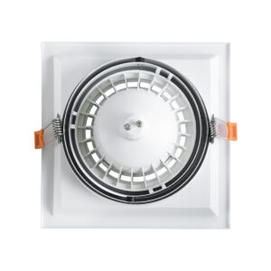 GloboStar® VITA 77852 Χωνευτό Κινούμενο Τετράγωνο Σποτ Οροφής για Λάμπα AR111 – IP20 – Χυτό Αλουμίνιο – Μ18 x Π18 x Υ4.5cm – Λευκό – 5 Χρόνια Εγγύηση