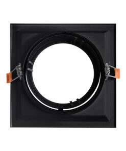 GloboStar® VITA 77853 Χωνευτό Κινούμενο Τετράγωνο Σποτ Οροφής για Λάμπα AR111 – IP20 – Χυτό Αλουμίνιο – Μ18 x Π18 x Υ4.5cm – Μαύρο – 5 Χρόνια Εγγύηση