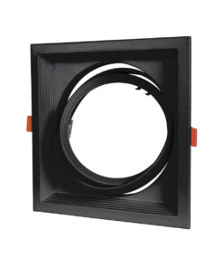 GloboStar® VITA 77853 Χωνευτό Κινούμενο Τετράγωνο Σποτ Οροφής για Λάμπα AR111 – IP20 – Χυτό Αλουμίνιο – Μ18 x Π18 x Υ4.5cm – Μαύρο – 5 Χρόνια Εγγύηση