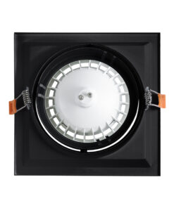GloboStar® VITA 77853 Χωνευτό Κινούμενο Τετράγωνο Σποτ Οροφής για Λάμπα AR111 – IP20 – Χυτό Αλουμίνιο – Μ18 x Π18 x Υ4.5cm – Μαύρο – 5 Χρόνια Εγγύηση