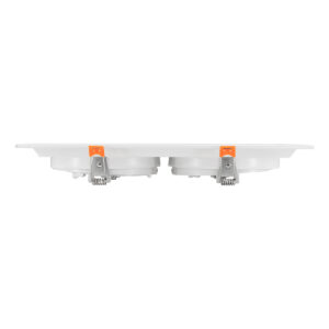 GloboStar® VITA 77854 Χωνευτό Κινούμενο Διπλό Τετράγωνο Σποτ Οροφής για Λάμπα AR111 – IP20 – Χυτό Αλουμίνιο – M33.5 x Π17.5 x Y5.5cm – Λευκό – 5 Χρόνια Εγγύηση