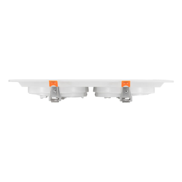 GloboStar® VITA 77854 Χωνευτό Κινούμενο Διπλό Τετράγωνο Σποτ Οροφής για Λάμπα AR111 – IP20 – Χυτό Αλουμίνιο – M33.5 x Π17.5 x Y5.5cm – Λευκό – 5 Χρόνια Εγγύηση