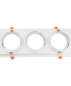 GloboStar® VITA 77856 Χωνευτό Κινούμενο Τριπλο Τετράγωνο Σποτ Οροφής για Λάμπα AR111 – IP20 – Χυτό Αλουμίνιο – M48.7 x Π18.7 x Y5.5cm – Λευκό – 5 Χρόνια Εγγύηση