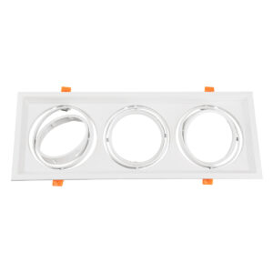 GloboStar® VITA 77856 Χωνευτό Κινούμενο Τριπλο Τετράγωνο Σποτ Οροφής για Λάμπα AR111 – IP20 – Χυτό Αλουμίνιο – M48.7 x Π18.7 x Y5.5cm – Λευκό – 5 Χρόνια Εγγύηση