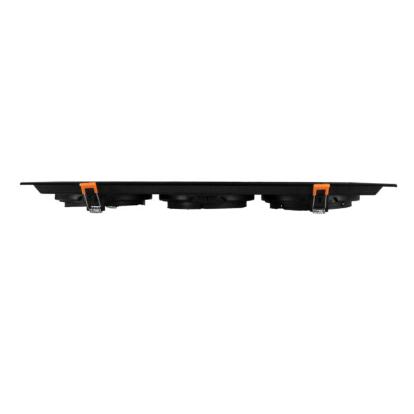 GloboStar® VITA 77857 Χωνευτό Κινούμενο Τριπλο Τετράγωνο Σποτ Οροφής για Λάμπα AR111 – IP20 – Χυτό Αλουμίνιο – M48.7 x Π18.7 x Y5.5cm – Μαύρο – 5 Χρόνια Εγγύηση