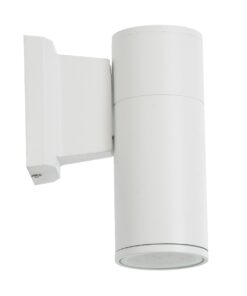 GloboStar® WALLY 77870 Φωτιστικό Τοίχου – Απλίκα Αρχιτεκτονικού Φωτισμού Εσωτερικού/Εξωτερικού Χώρου Up or Down Μονόφωτο 1 x GU10 AC220-240V Αδιάβροχο IP65 – Σώμα Αλουμινίου & Tempered Glass – Μ6.4 x Π11 x Υ17cm – Λευκό – 5 Years Warranty