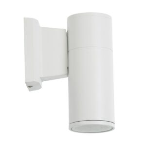GloboStar® WALLY 77870 Φωτιστικό Τοίχου – Απλίκα Αρχιτεκτονικού Φωτισμού Εσωτερικού/Εξωτερικού Χώρου Up or Down Μονόφωτο 1 x GU10 AC220-240V Αδιάβροχο IP65 – Σώμα Αλουμινίου & Tempered Glass – Μ6.4 x Π11 x Υ17cm – Λευκό – 5 Years Warranty